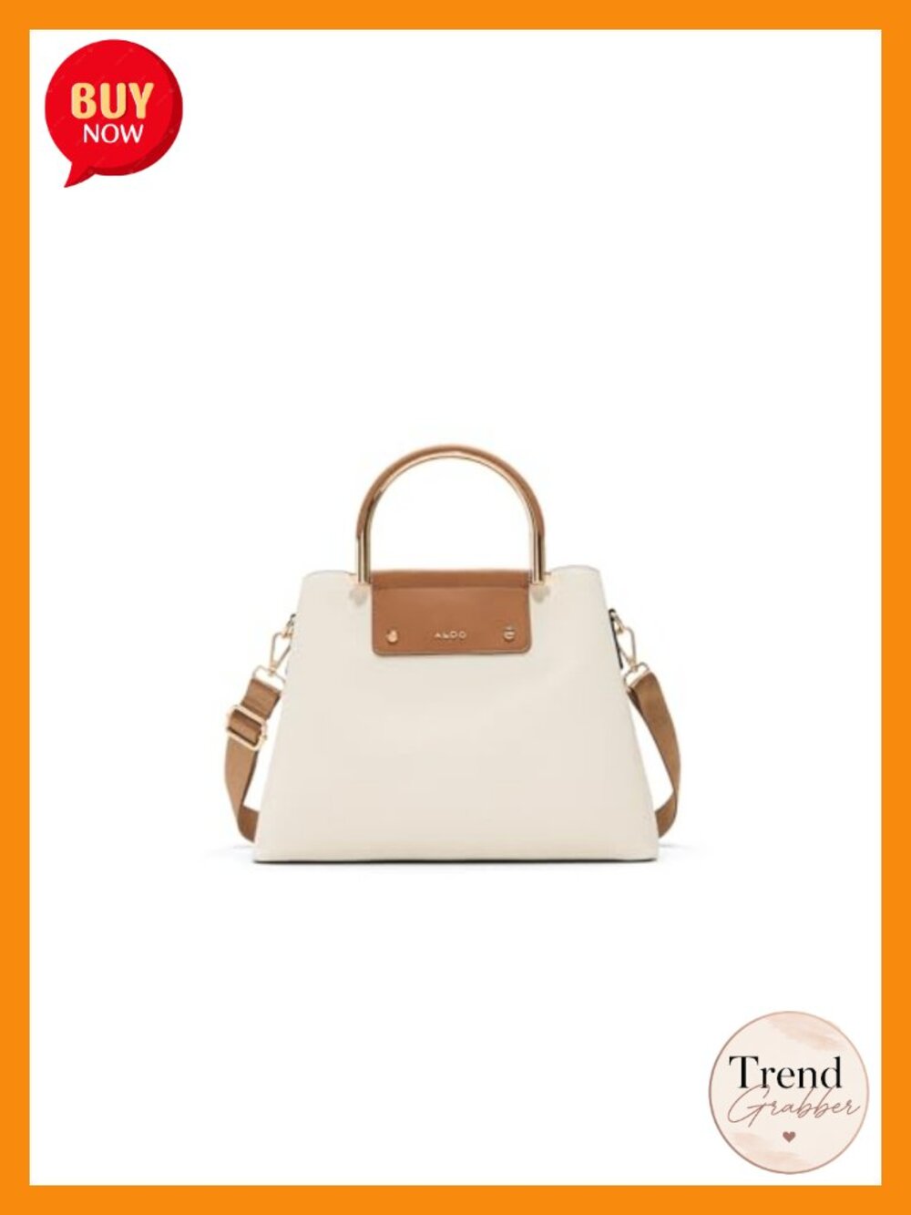 Synthetic Satchel Handbag with 3 Compartments Adjustable Strap